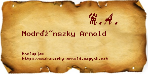 Modránszky Arnold névjegykártya
