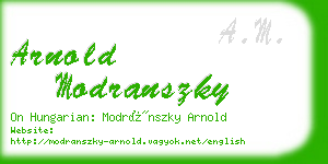 arnold modranszky business card